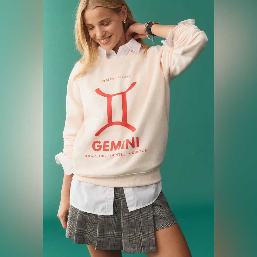 Anthropologie “Gemini” The Zodiac Sweatshirt by Catherine O'Sullivan‎ Size S